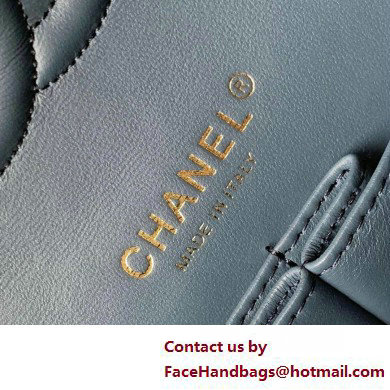 Chanel Washed Denim  &  Gold-Tone Metal Classic Flap 11.12 Handbag A01112 Blue 2025